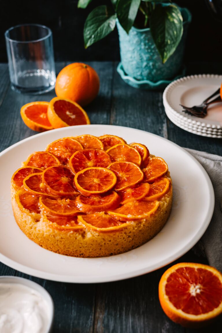 Cozy Orange Upside Down Cake with Cornmeal (Easy Winter Citrus Recipe)