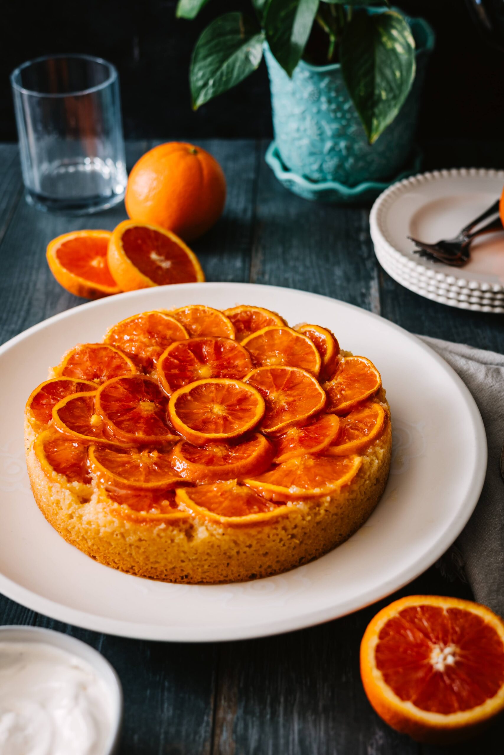 Cozy Orange Upside Down Cake with Cornmeal (Easy Winter Citrus Recipe)
