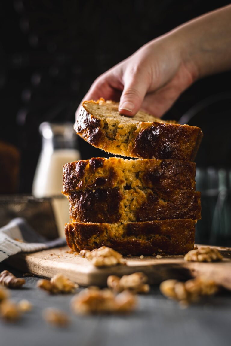 High Altitude Sourdough Discard Banana Walnut Bread with Golden Glaze (a cozy loaf for confused Colorado weather and emotional support baking)