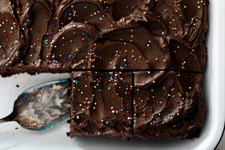 High Altitude Chocolate Sheet Cake: Happiness in a Pan