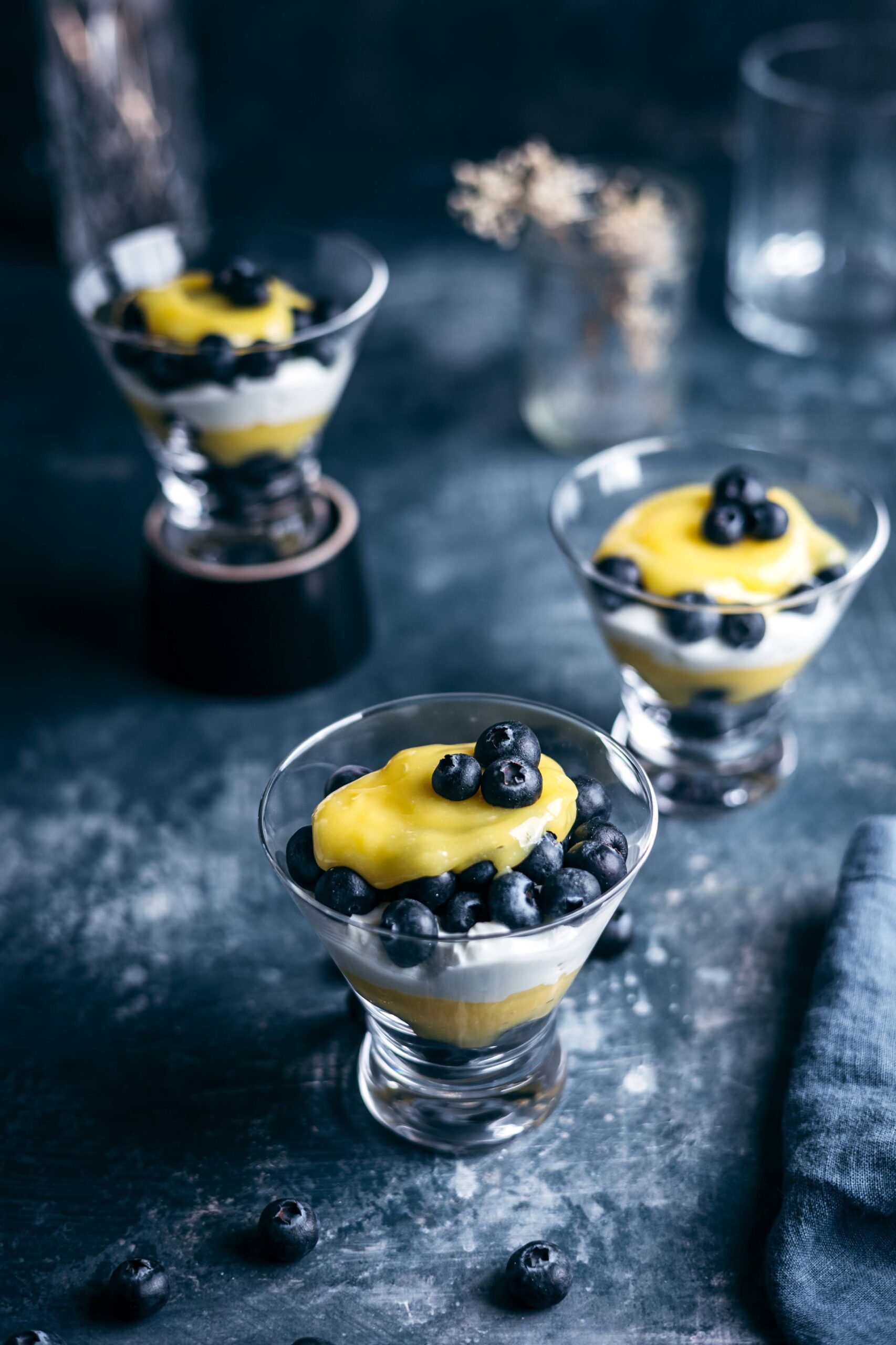 Lemon Curd Parfaits with Greek Yogurt and Blueberries (Summer is served)