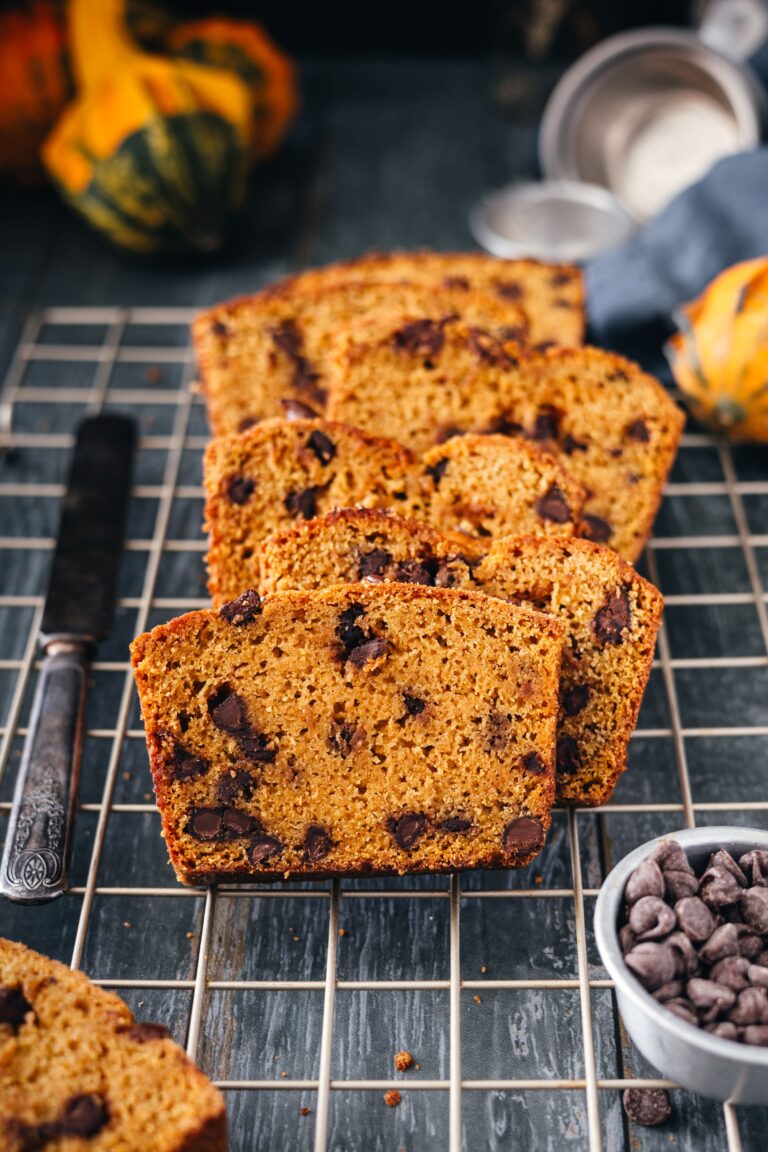 High Altitude Browned Butter Pumpkin Bread (with Chocolate Chips!)