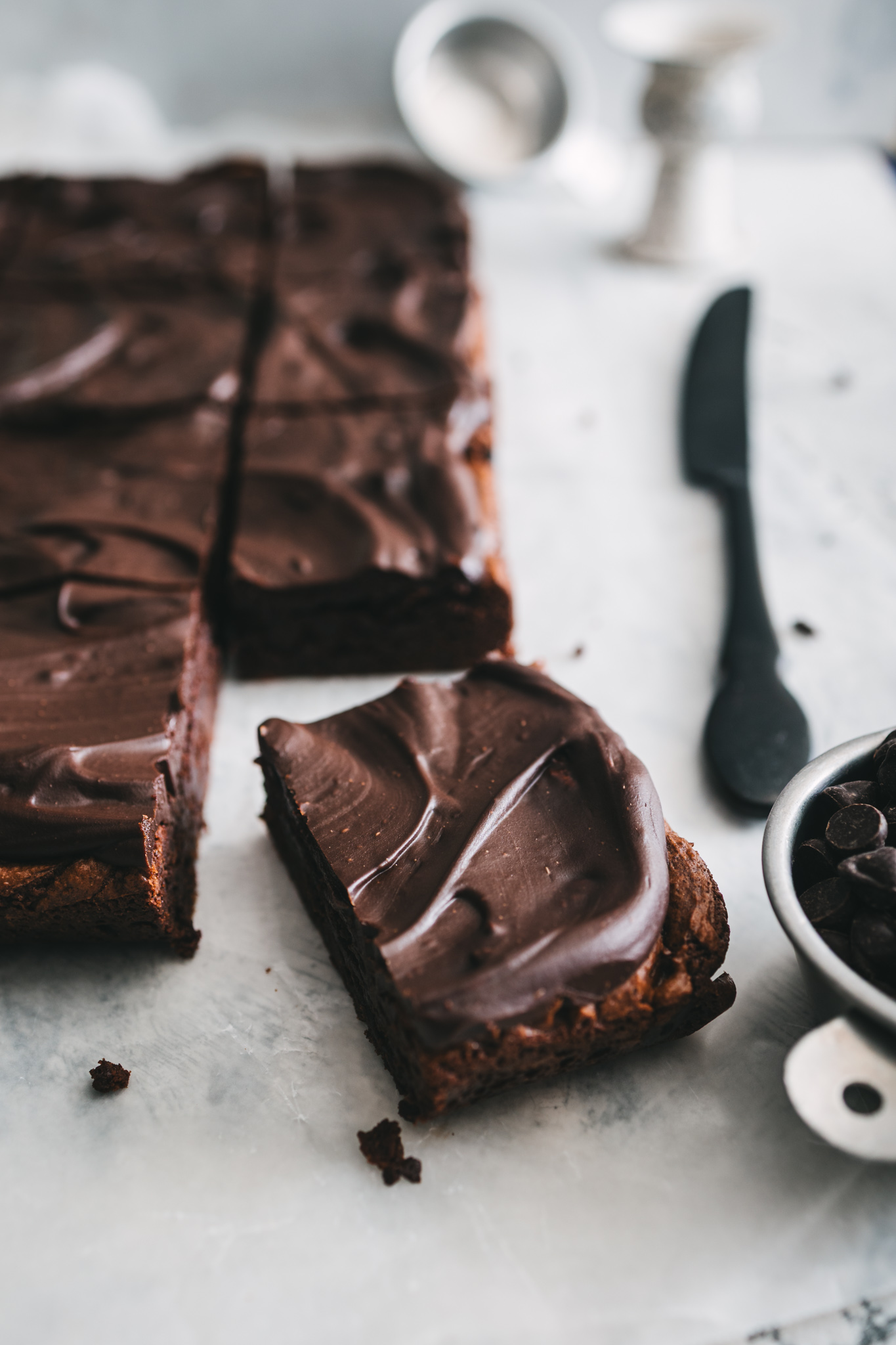 One Bowl Sourdough Discard Brownies with Chocolate Ganache