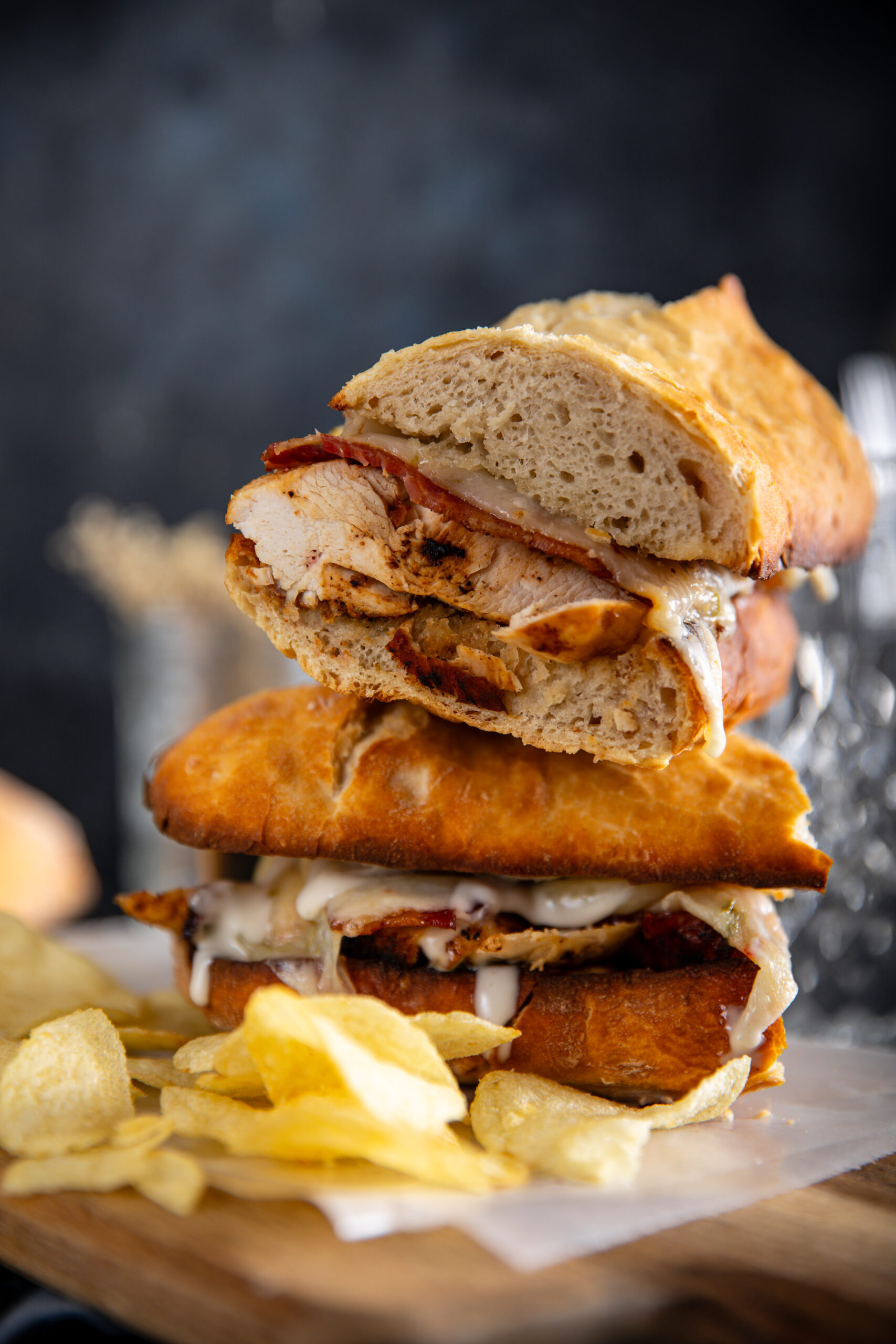 Chicken Ranch Sandwiches with Bacon and Pepper Jack Cheese