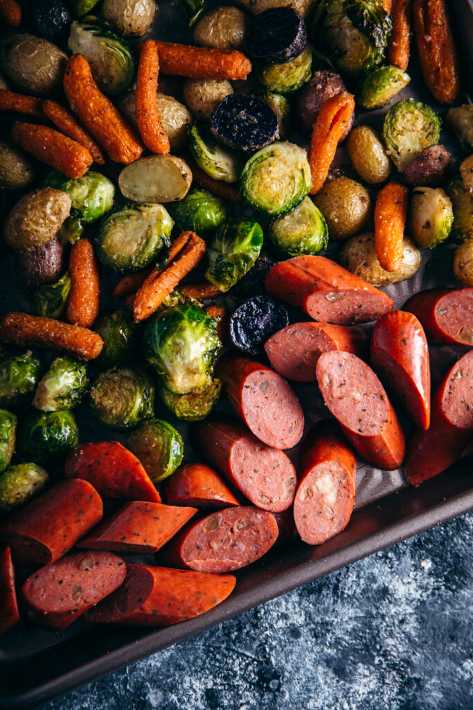 Maple Chicken Apple Sausage Sheet Pan Supper