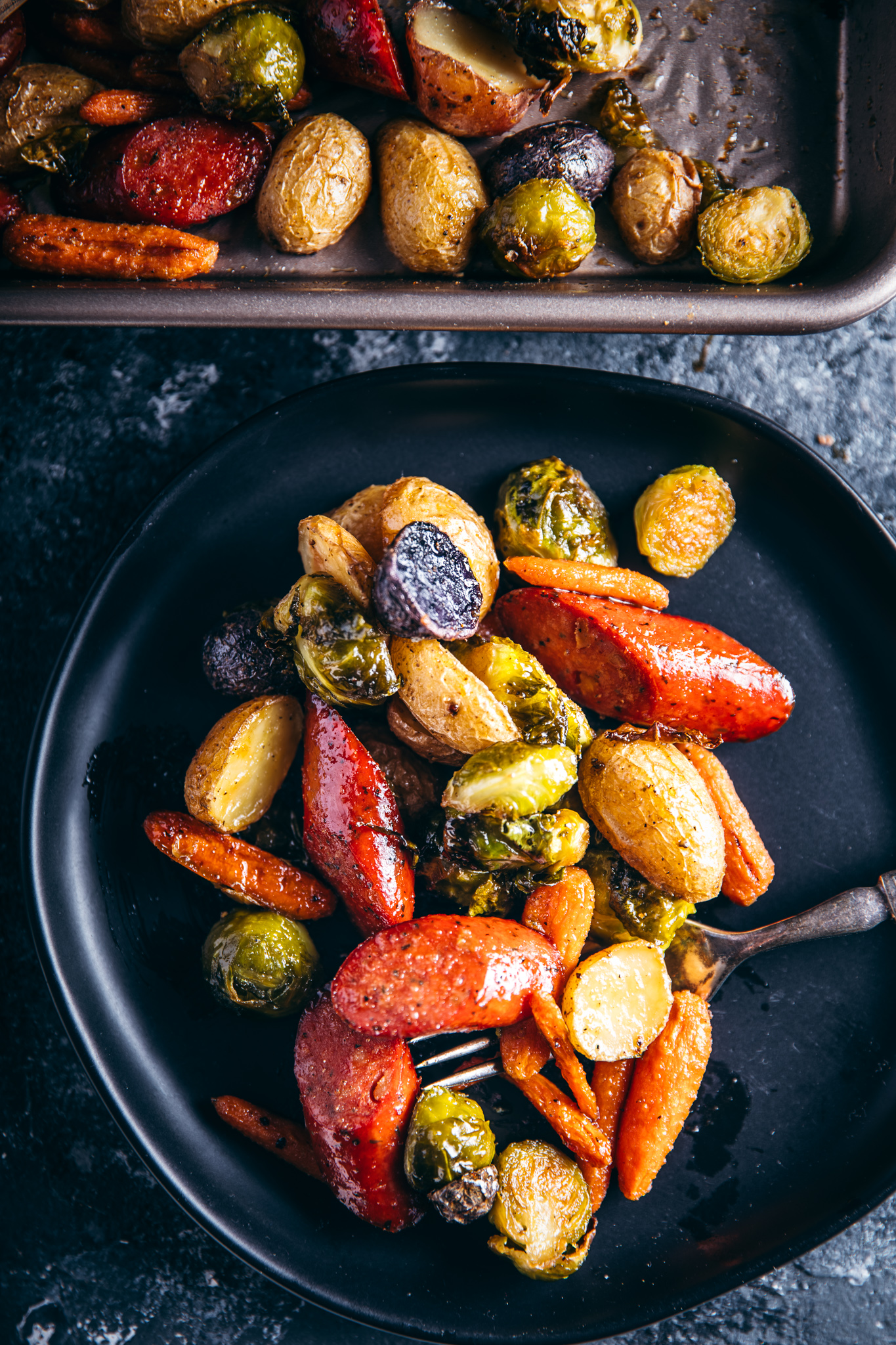 Maple Chicken Apple Sausage Sheet Pan Supper